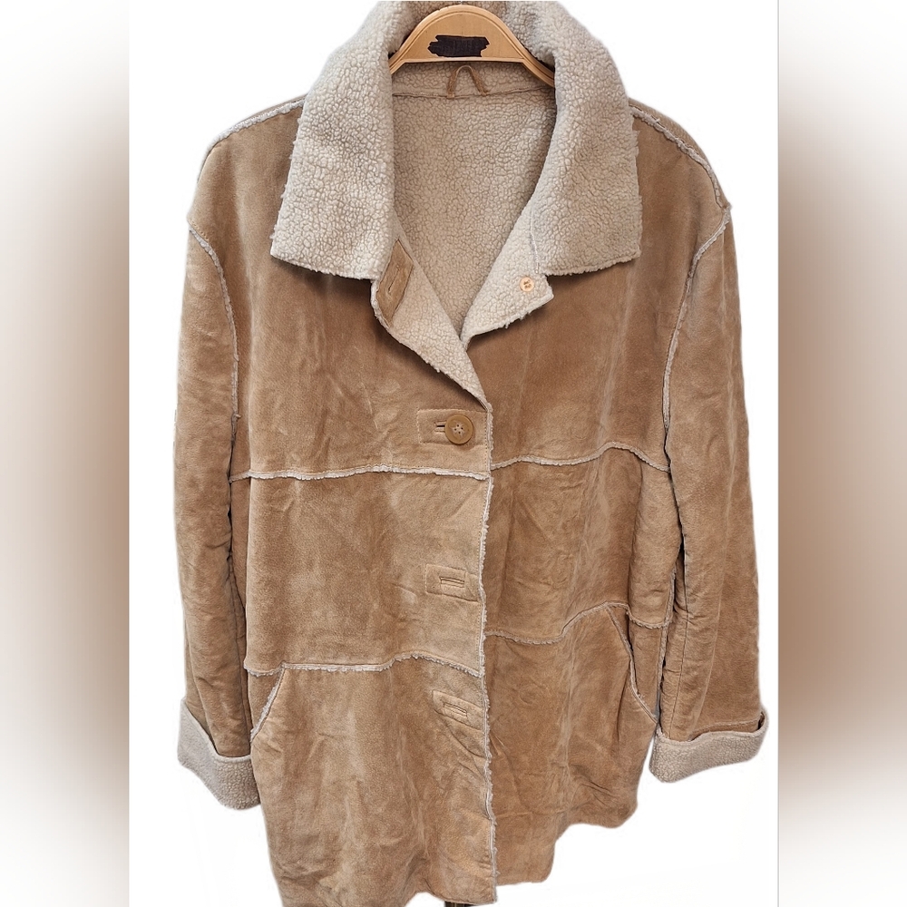 Vintage Teddy Jacket for Women Size XL